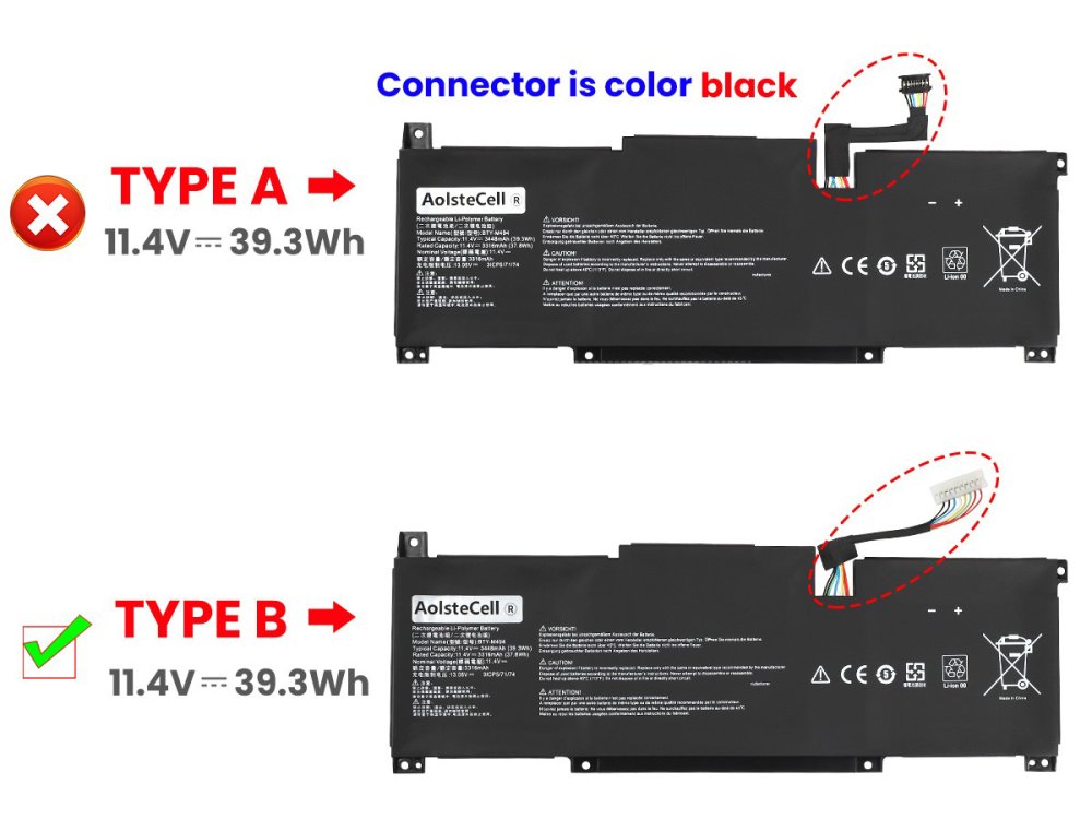 39.3Wh MSI Modern 14 C7M Batteri