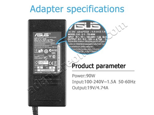 90W Asus ROG Strix XG32VQR Monitor AC Adapter Oplader