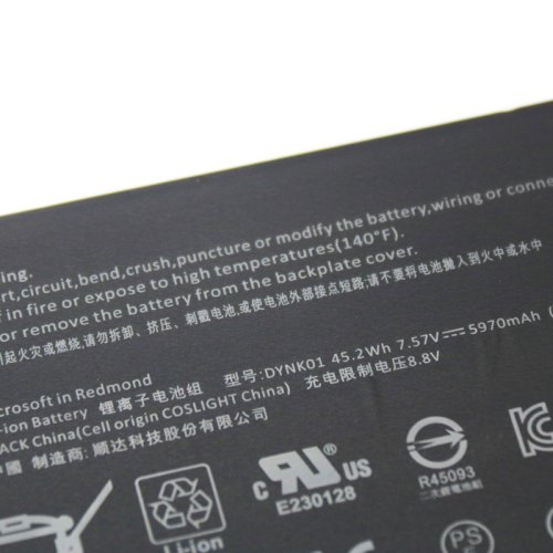 5970mAh 45.2Wh 4-Celle Microsoft Surface Laptop 2-LQN-00004 Batteri