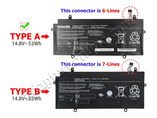 Original 52Whr Toshiba Satellite L50-B-1QT L50-B-1QU Batteri