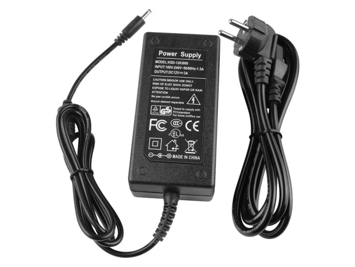 12V 3A 36W Medion 40074734 40057296 AC Adapter Oplader - Klik på billedet for at lukke