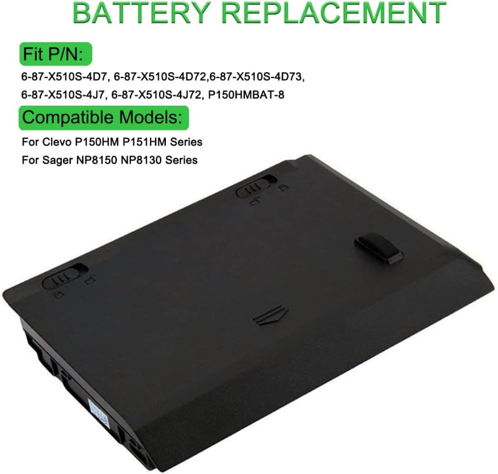 76.96Wh 8-Celle Sager P150HMBAT-8 Batteri