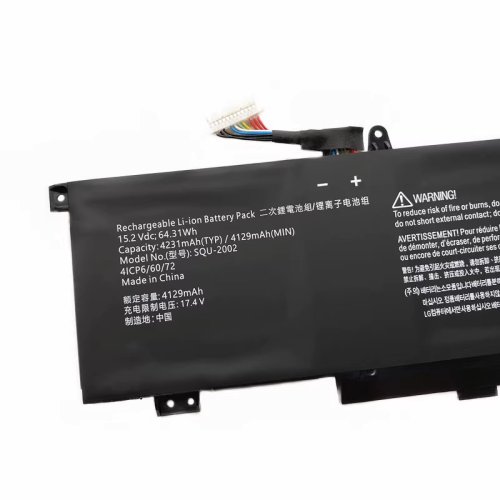 4231mAh 64.31Wh Thunderobot 916QA139H Batteri