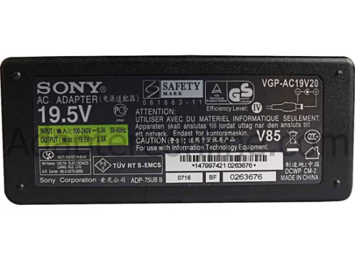 19.5V 3.9A 75W Sony Vaio VGN-CS120JP AC Adapter Oplader