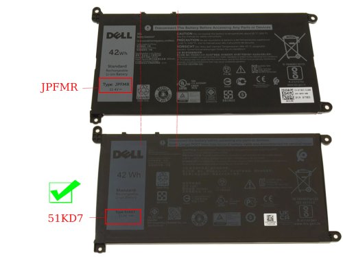 3-Celle 42Wh Dell Chromebook 11 3180 P26T002 Batteri