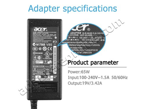 Original 65W AC Adapter Oplader Acer Aspire 3 A315-56-38QL