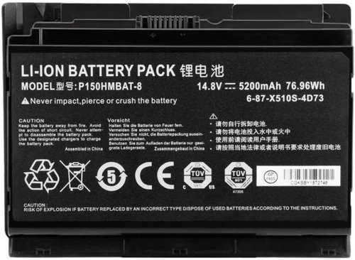 76.96Wh 8-Celle Sager P150HMBAT-8 Batteri