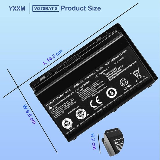 5200Mah Schenker XMG A522 15.6 ADVANCED Batteri - Klik på billedet for at lukke