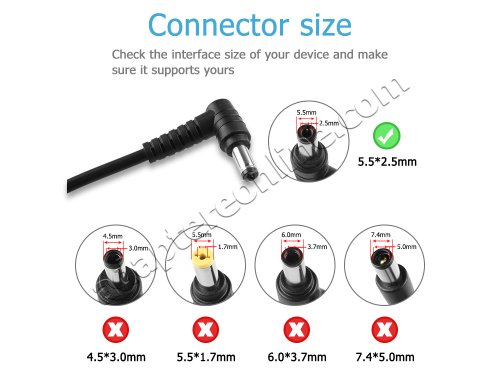 19V 3.42A 65W Medion Akoya WIM2210 AC Adapter Oplader