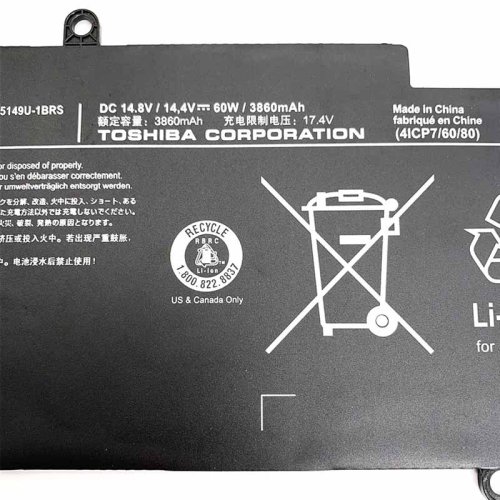 3860mAh 60Wh 4-Celle Toshiba Tecra Z40-B-11L Batteri