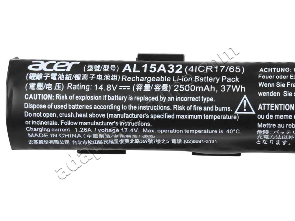Original Batteri Acer Aspire E5-573-31G2 E5-573-50LX 2500mAh 37Whr