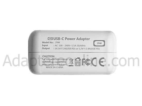 29W USB-C Apple MacBook 12 2018 MRQN2SF/A AC Adapter Oplader