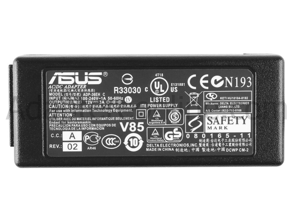 12V 3A 36W Asus Eee Box EB1006-B-111-5002 AC Adapter Oplader