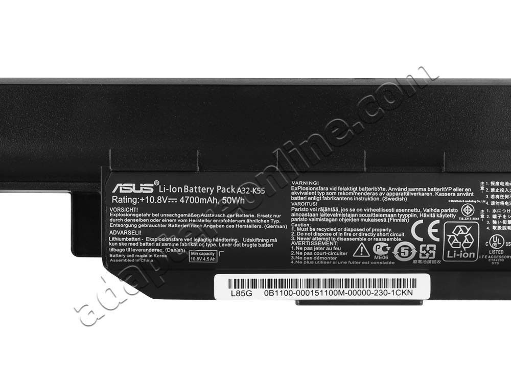 6-Celle Asus A55VM-SX055V A55VM-SX143D A55VM-SX154D Batteri