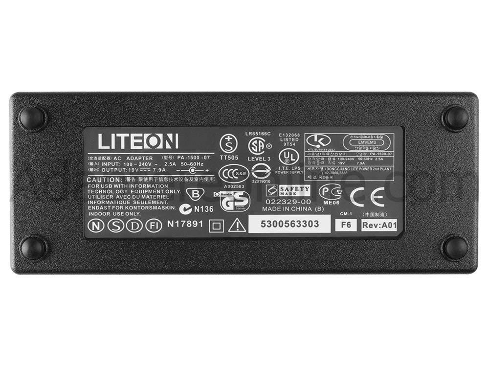 19V 7.9A 150W Clevo 5620DS 5620N 5620P AC Adapter Oplader