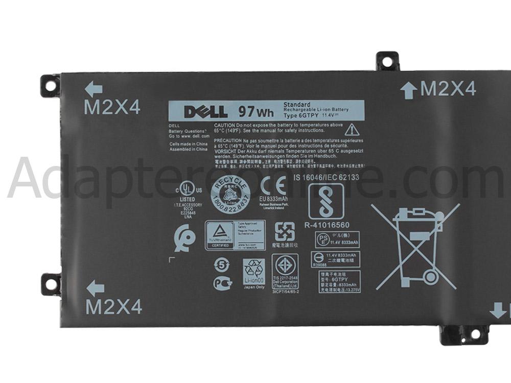 Original 97Wh 6-Celle Dell 24W5KP Batteri