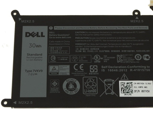 Original 30Wh Batteri Dell Latitude 12 7275