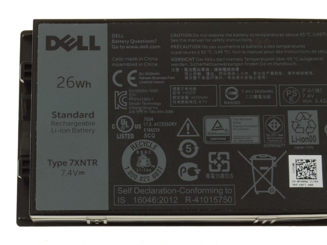 Original 26Wh 2-Celle Dell Latitude 12 7202 T03H001 Batteri
