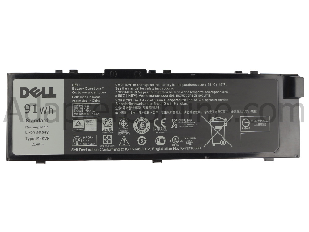 6-Celle 91Wh Dell Precision M7510 P53F P53F001 Batteri