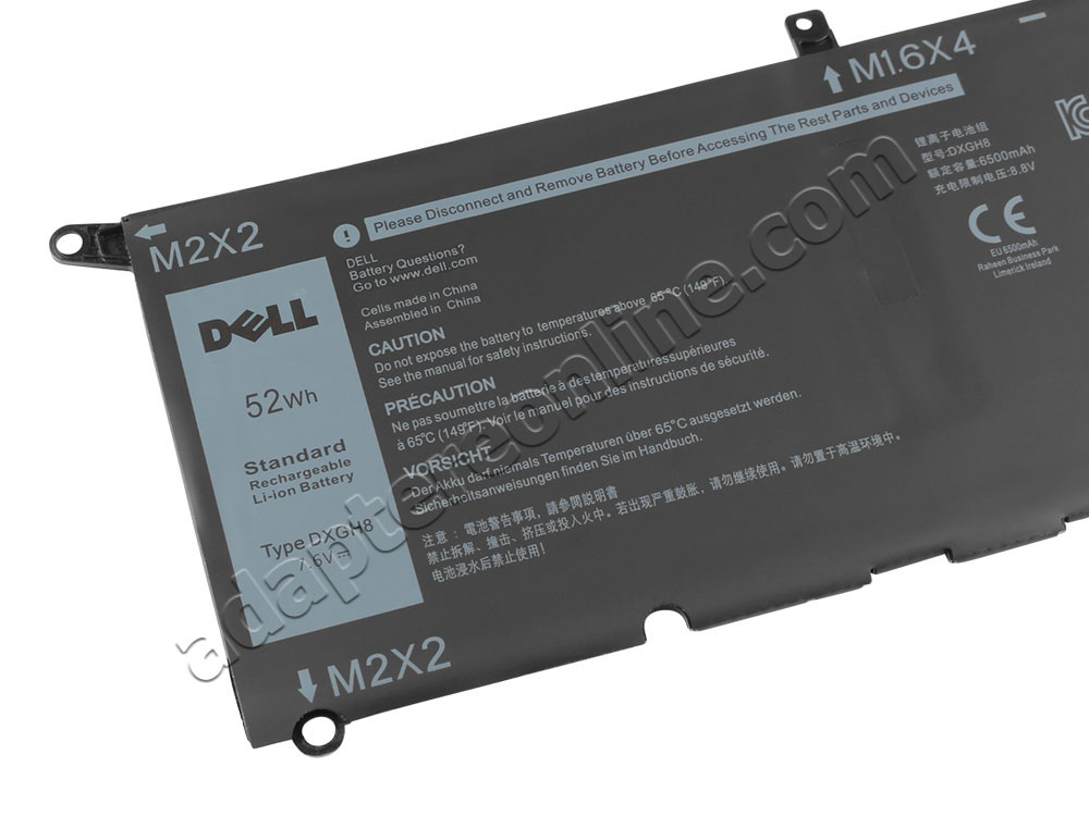 Original 52Wh 6500mAh 4-Celle Dell XPS 13 9370-0WG2D Batteri