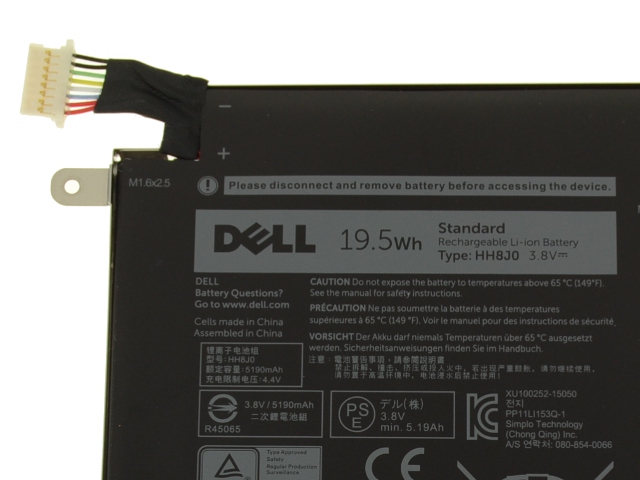 Original 19.5Wh 4-Celle Dell Venue 8 Pro 5855 T03D001 Batteri