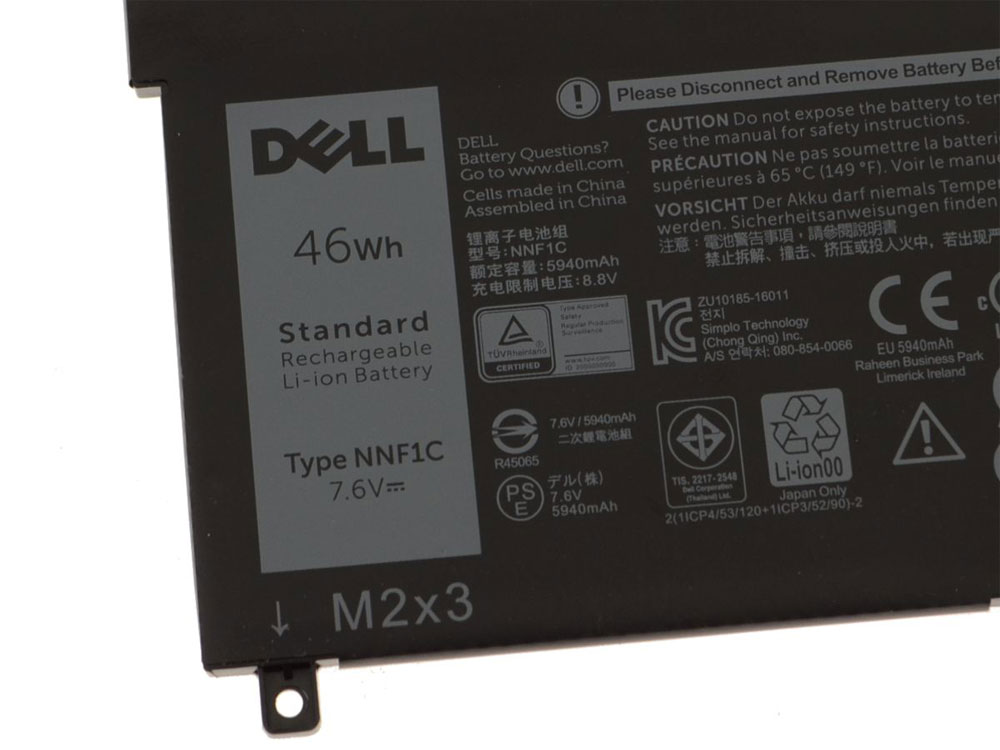 Original 46Wh 4-Celle Dell 0NNF1C NNF1C HMPFH Batteri