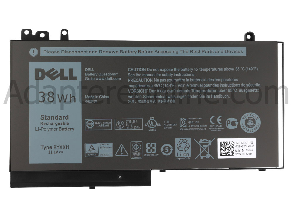 Original 38Wh 3-Celle Dell Latitude 12 E5250 P25S001 Batteri