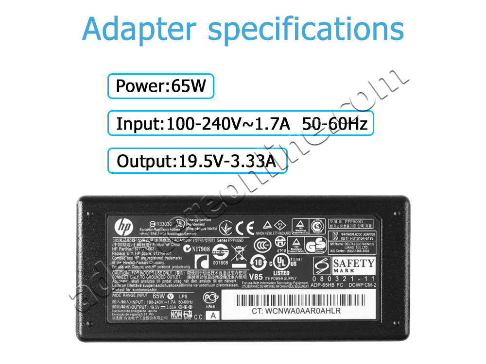 Original 65W AC Adapter Oplader HP 15-bs031nb 2GG29EA