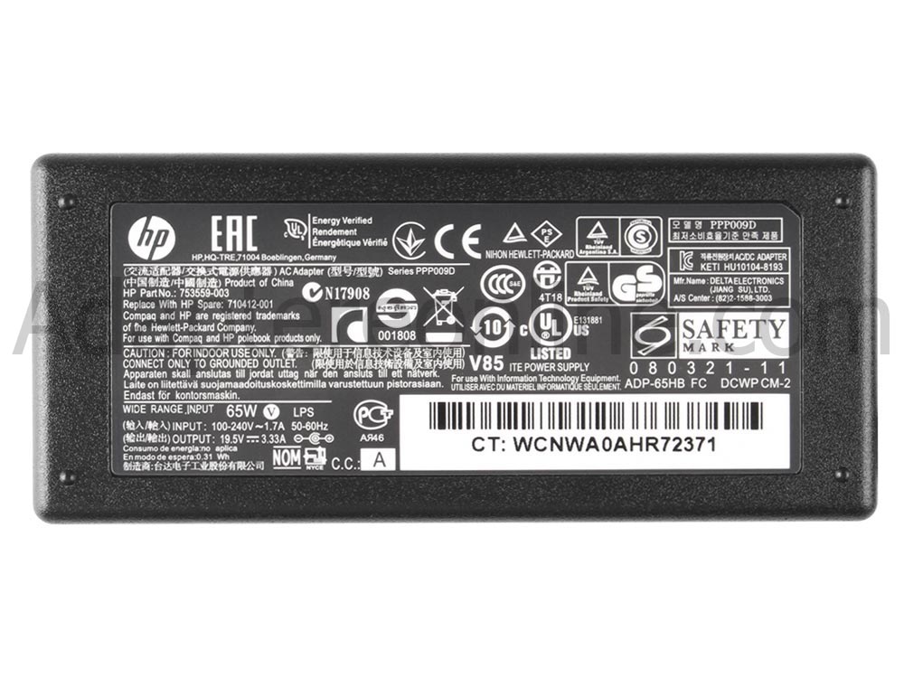 65W HP Pavilion 14-b100ek 14-b104au 14-b105au Sleekbook AC Adapter Oplader