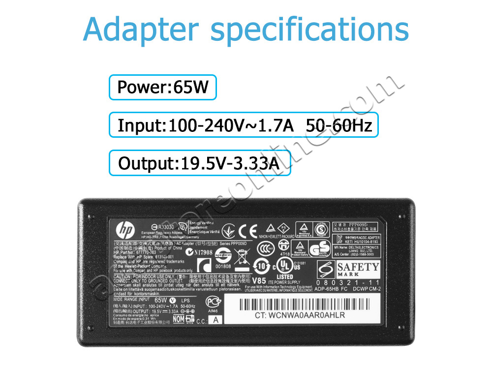 Original 65w HP UltraSlim 732517-001 2013 Docking Station AC Adapter Oplader
