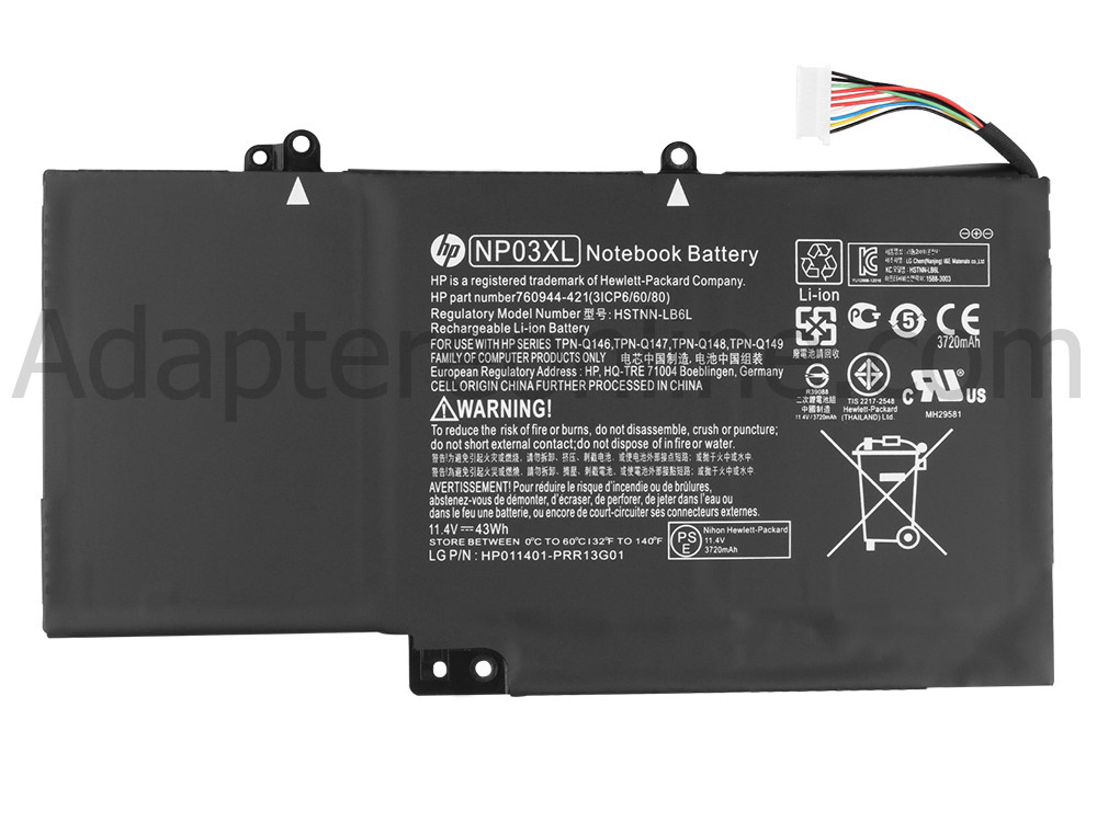43Whr HP ENVY 15-u001na x360 15-u070ng x360 Batteri