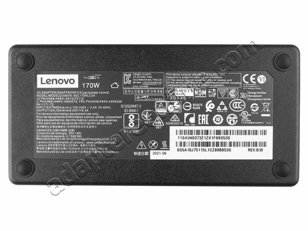 170W Lenovo IdeaPad Y410P 59369912 Y500 9541-35U AC Adapter Oplader
