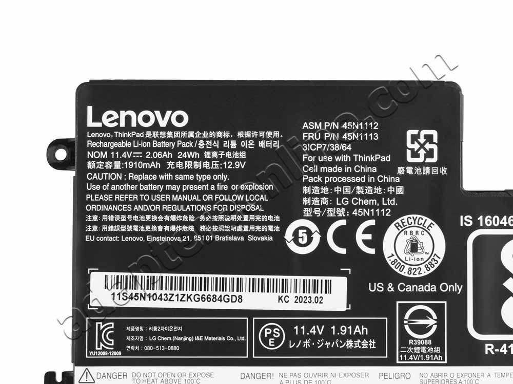 24whr Lenovo Thinkpad T440S X230S X240S Serie Batteri