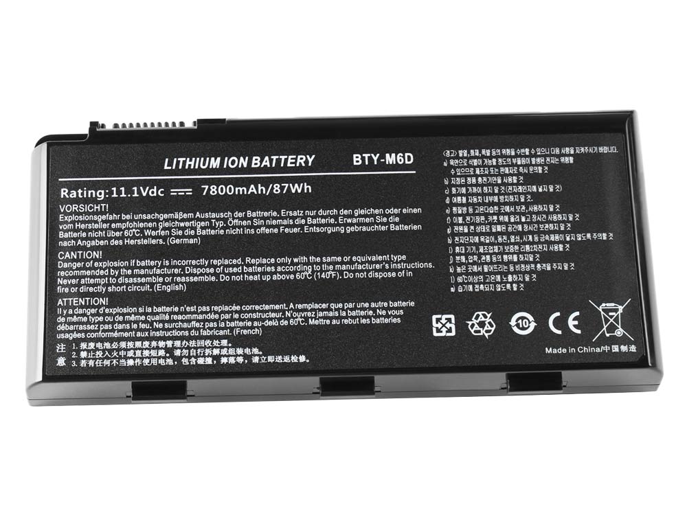 7800mah MSI GT70 2PC-1026ES 2PC-1043US 2PC-1044US Batteri