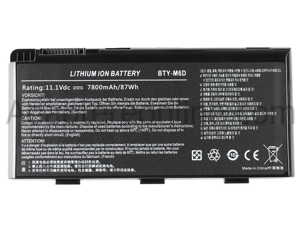7800mah MSI GT70 2PC-1026ES 2PC-1043US 2PC-1044US Batteri