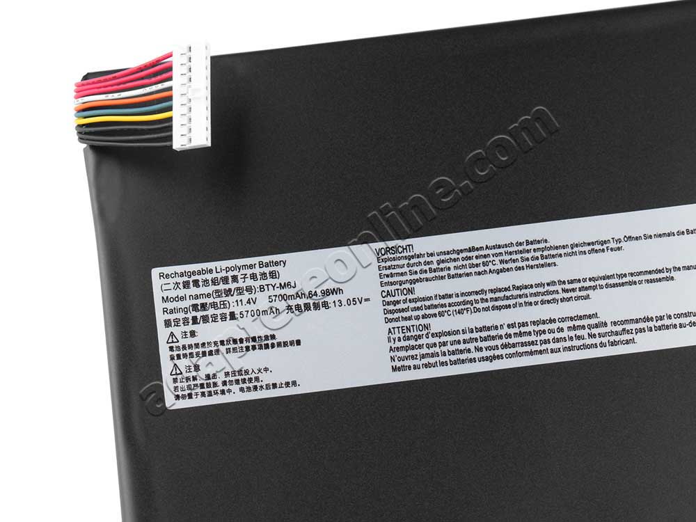 5700mAh 64.98Wh 3-Celle MSI GS73VR Batteri
