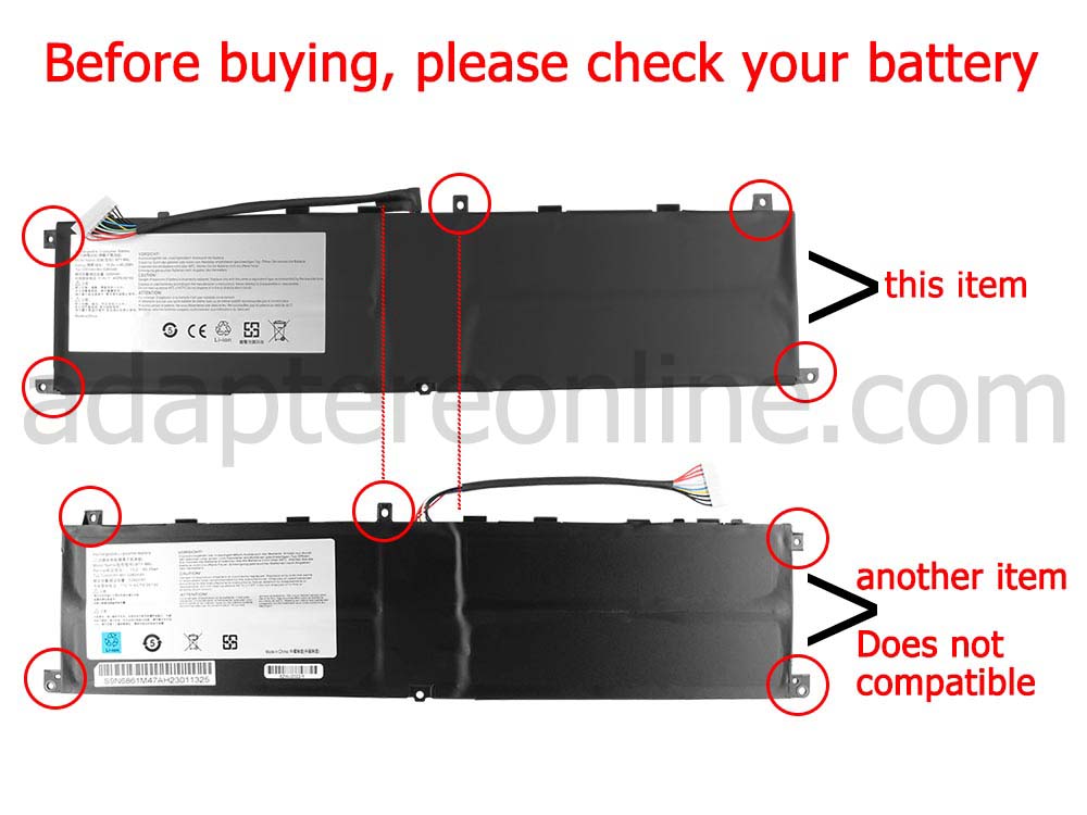 5380mAh 4-Celle MSI GS65 8RF-054US Batteri