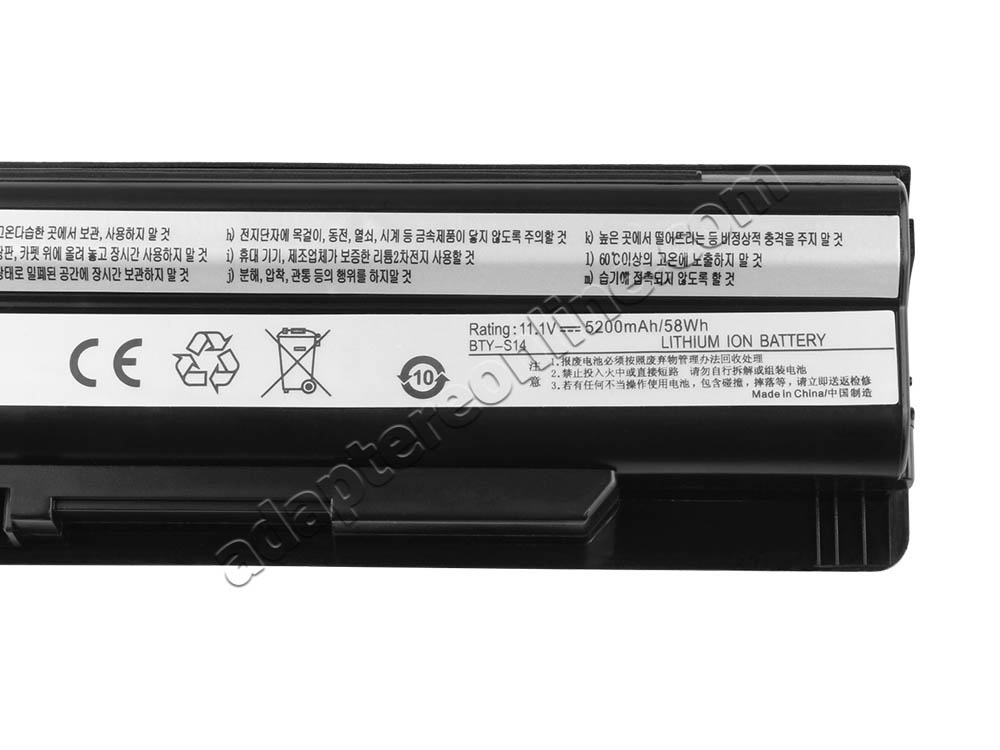 5200mAh 6-Celle MSI GE60 2PC-063CZ 2PC-072XCZ Batteri