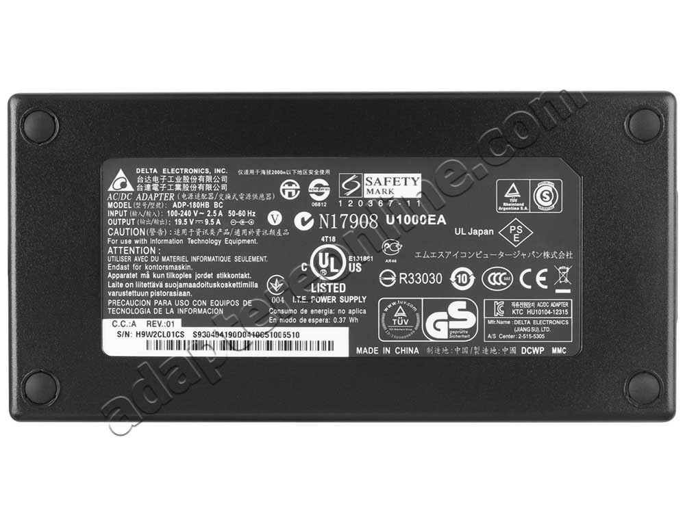 180W Medion Erazer X7825 MD98416 MD 98416 AC Adapter Oplader