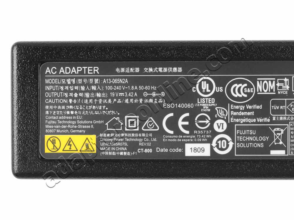 Original 65w Fujitsu FPCAC141C AC Adapter Oplader