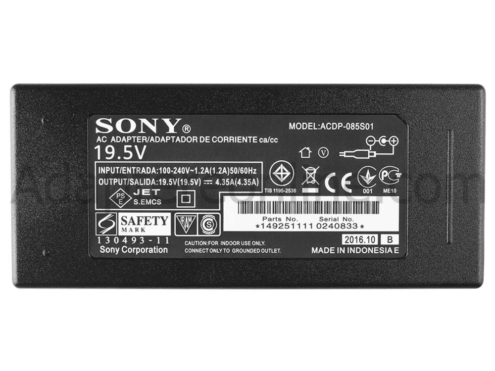 Original 19.5V 4.4A 85W Sony ACDP-085S03 AC Adapter Oplader