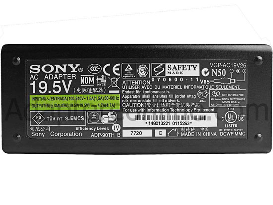 Original 90W Sony Vaio SVE141C12T AC Adapter Oplader + Gratis ladekabel