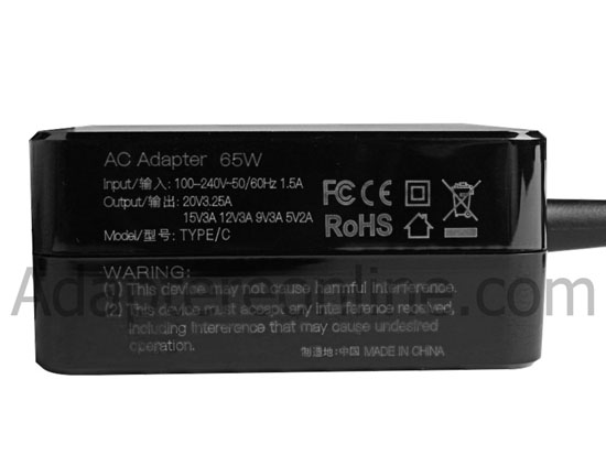 65W USB-C AC Adapter Oplader Toshiba Portege X30-D1352