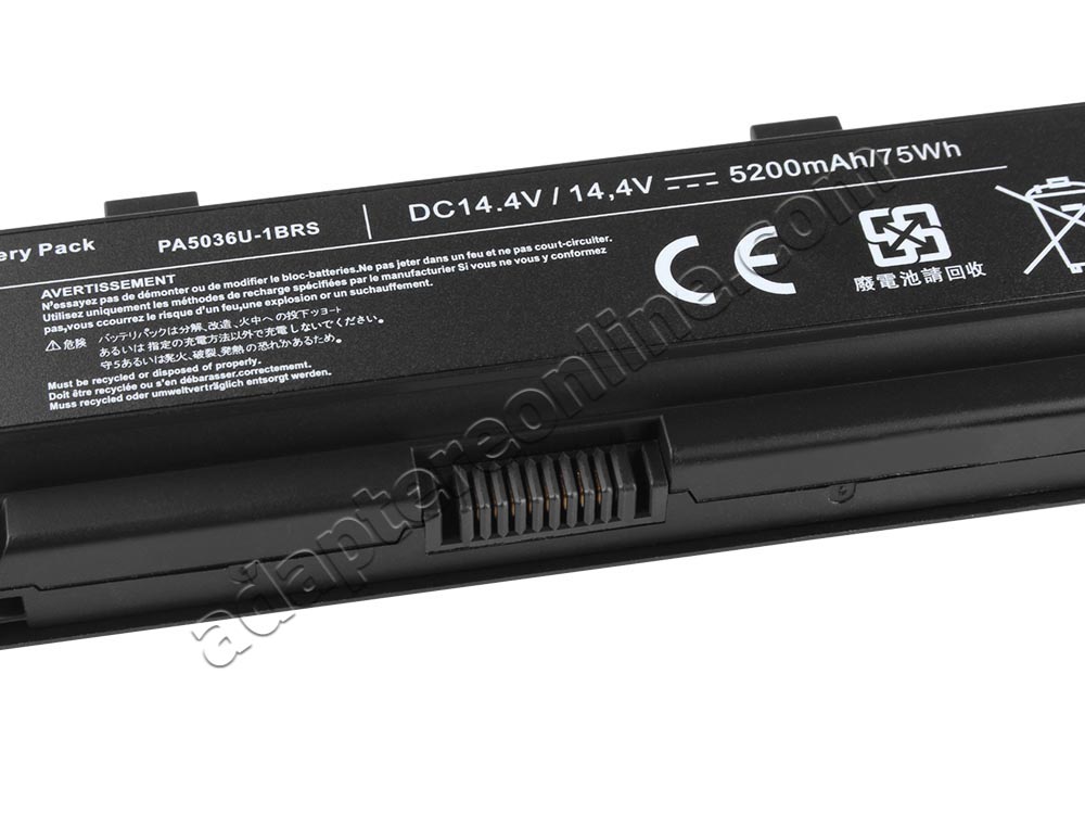 5200mAh 75Wh Toshiba Qosmio X875-Q7290X875-Q7190 Batteri