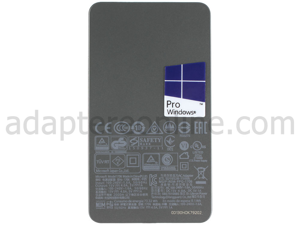 65W Microsoft Surface Pro 7 i3 i5 i7 AC Adapter Oplader