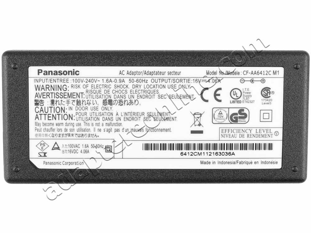 65W Panasonic CF-NX3YEABR CF-SX3EDHTS CF-SX3EMHTS AC Adapter Oplader