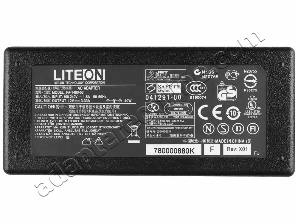 40W AC Adapter Oplader ADPC1245 TPV ELECTRONICS LCD Monitor